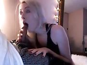 Surprise Cumshot in Mouth for Cute Young Blonde