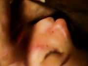 Close up blowjob with balls licking and sucking and cum on face