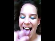 Wife with cum on her face