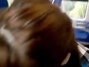 Girl does oral sex in a public train sucking that cock so good