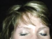 Wow facial cumshot for lustful housewife